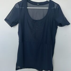 Lululemon Athletica Navy Blue  Short Sleeve Tee